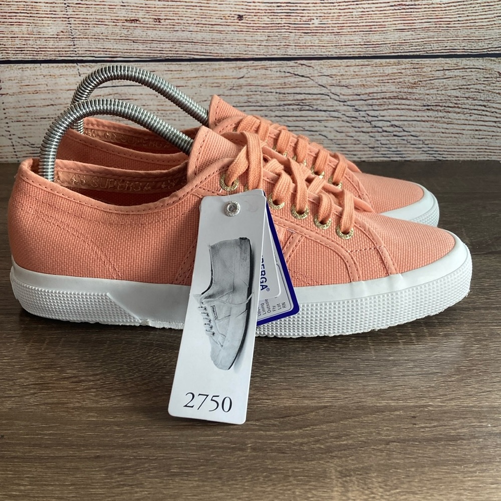 NWT Superga 2750 Cotu Classic Trainers Coral Peach Size 39(8)